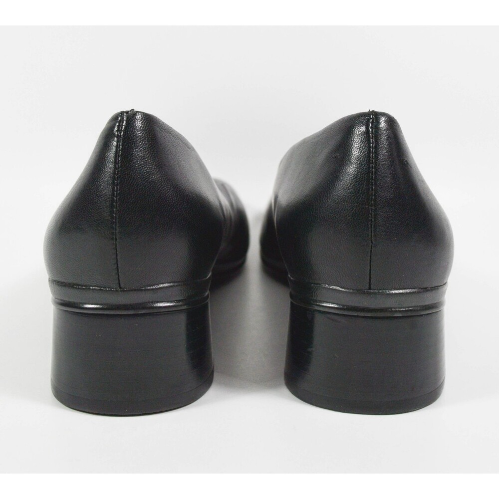 Softwalk Black Leather Low Block Heel Slip On Comfort Pumps Loafers Sz 10N - Picture 5 of 7
